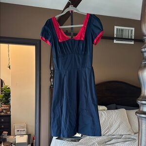 Pinup Couture Blue and Red Fit and Flare Mini Dress